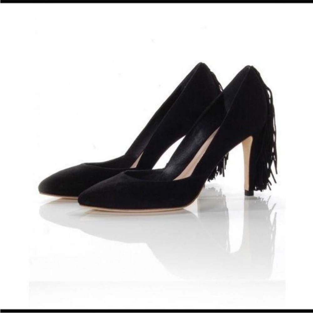 Loeffler Randall Fringe Suede Peri Heels